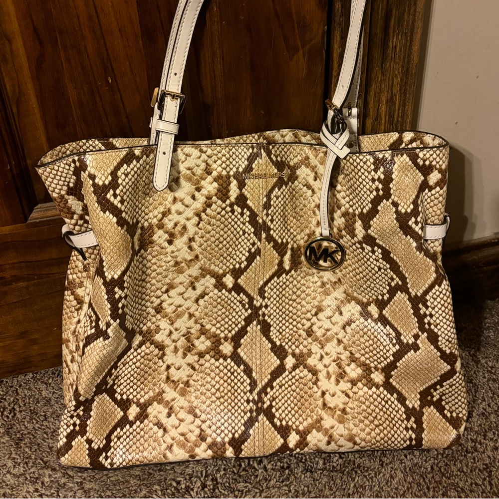 Michael Kors snakeskin tote bag